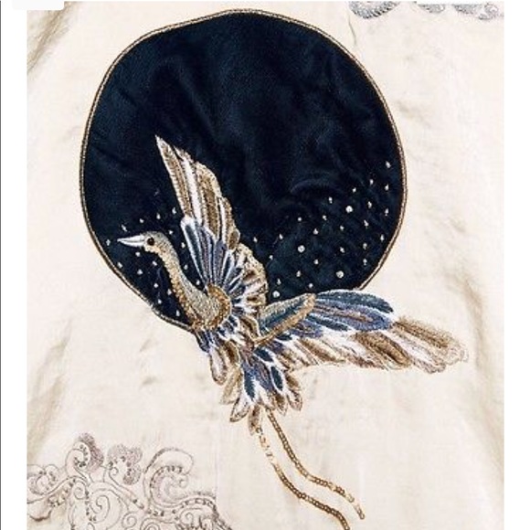 NWT Zara Kimono Satin Embroidered Bomber Jacket - Picture 6 of 8